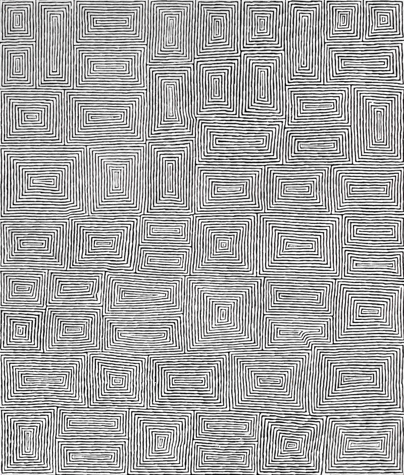 Aboriginal Artwork by Walter Jangala Brown, Tingari Cycle, 107x91cm