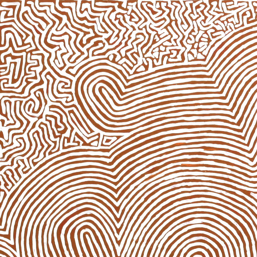 Aboriginal Artwork by Walter Jangala Brown, Tingari Cycle, 107x76cm