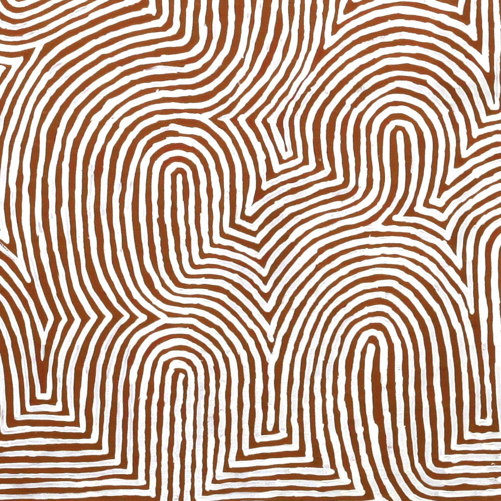 Aboriginal Art by Walter Jangala Brown, Tingari Cycle, 107x76cm - ART ARK®