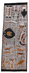 Aboriginal Artwork by Wanapati Yunupiŋu, Gumatj, 157x58cm Bark - ART ARK®