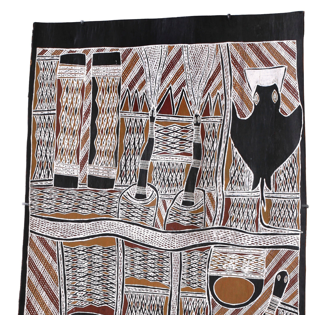 Aboriginal Artwork by Wanapati Yunupiŋu, Gumatj, 157x58cm Bark
