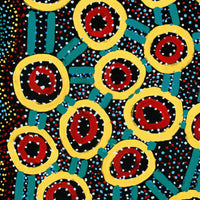 Aboriginal Artwork by Watson Jangala Robertson, Ngapa Jukurrpa (Water Dreaming) - Puyurru, 76x76cm