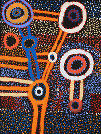 Aboriginal Artwork by Watson Jangala Robertson, Watiya-warnu Jukurrpa (Seed Dreaming), 61x46cm