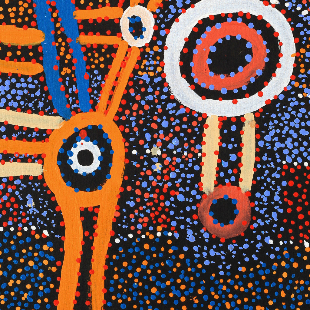 Aboriginal Artwork by Watson Jangala Robertson, Watiya-warnu Jukurrpa (Seed Dreaming), 61x46cm