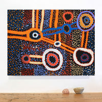 Aboriginal Artwork by Watson Jangala Robertson, Watiya-warnu Jukurrpa (Seed Dreaming), 61x46cm