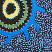 Aboriginal Artwork by Watson Jangala Robertson, Ngapa Jukurrpa (Water Dreaming) - Puyurru, 30x30cm