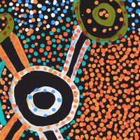 Aboriginal Artwork by Watson Jangala Robertson, Ngapa Jukurrpa (Water Dreaming) - Puyurru, 30x30cm