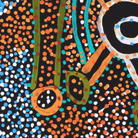 Aboriginal Artwork by Watson Jangala Robertson, Ngapa Jukurrpa (Water Dreaming) - Puyurru, 30x30cm