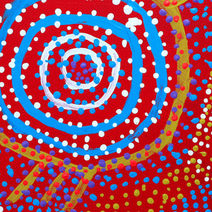 Aboriginal Artwork by Watson Jangala Robertson, Ngapa Jukurrpa (Water Dreaming) - Puyurru, 30x30cm - ART ARK®