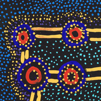 Aboriginal Artwork by Watson Jangala Robertson, Ngapa Jukurrpa (Water Dreaming) - Puyurru, 46x46cm