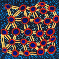 Aboriginal Artwork by Watson Jangala Robertson, Ngapa Jukurrpa (Water Dreaming) - Puyurru, 46x46cm
