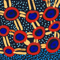Aboriginal Artwork by Watson Jangala Robertson, Ngapa Jukurrpa (Water Dreaming) - Puyurru, 46x46cm