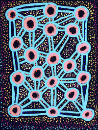 Aboriginal Artwork by Watson Jangala Robertson, Ngapa Jukurrpa (Water Dreaming) - Puyurru, 61x46cm