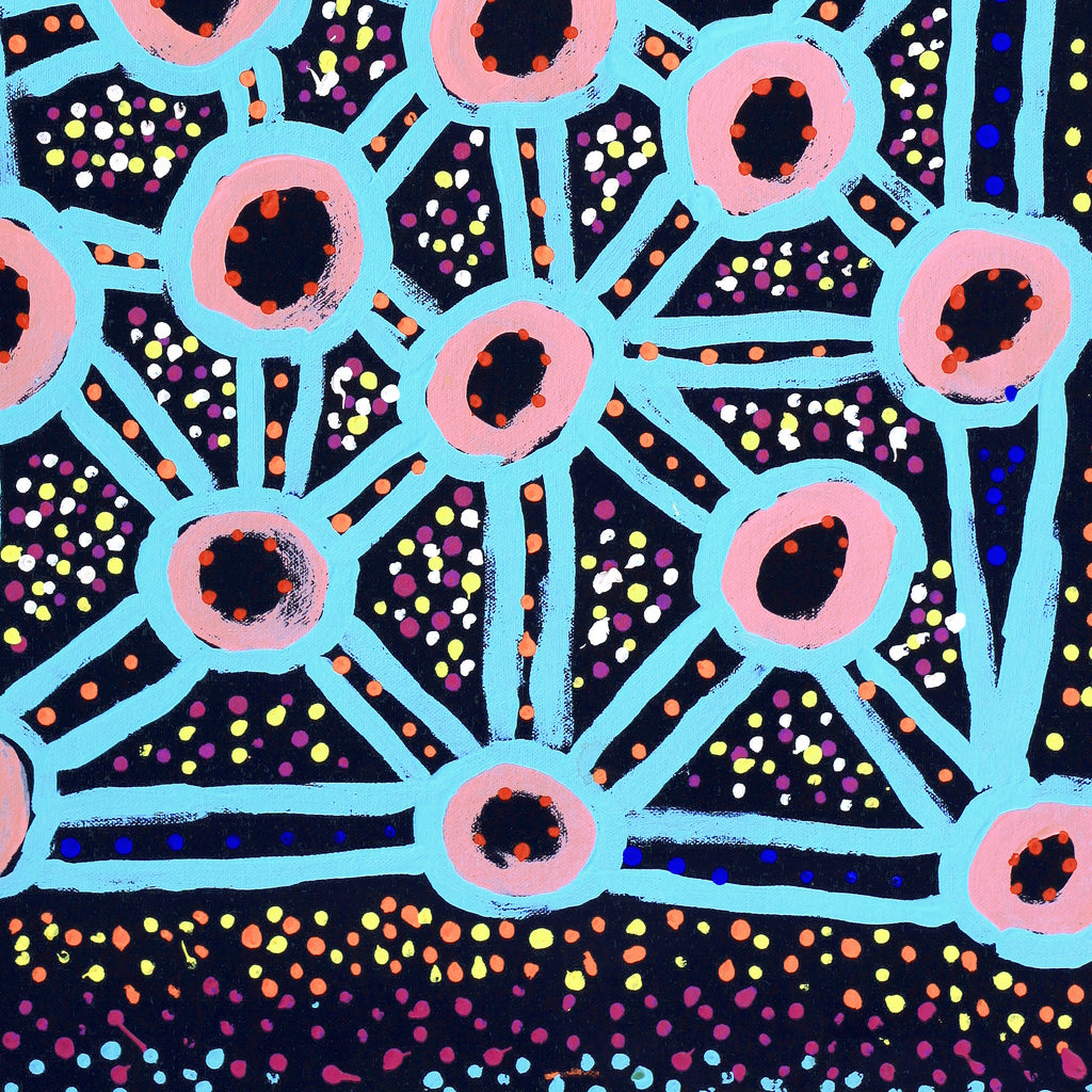 Aboriginal Artwork by Watson Jangala Robertson, Ngapa Jukurrpa (Water Dreaming) - Puyurru, 61x46cm