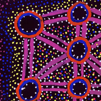 Aboriginal Artwork by Watson Jangala Robertson, Ngapa Jukurrpa (Water Dreaming) - Puyurru, 61x46cm