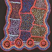 Aboriginal Artwork by Watson Jangala Robertson, Ngapa Jukurrpa (Water Dreaming) - Puyurru, 91x46cm