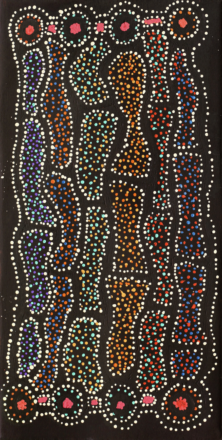 Aboriginal Artwork by Watson Jangala Robertson, Ngapa Jukurrpa (Water Dreaming) - Puyurru, 91x46cm