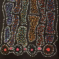 Aboriginal Artwork by Watson Jangala Robertson, Ngapa Jukurrpa (Water Dreaming) - Puyurru, 91x46cm
