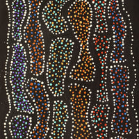 Aboriginal Artwork by Watson Jangala Robertson, Ngapa Jukurrpa (Water Dreaming) - Puyurru, 91x46cm