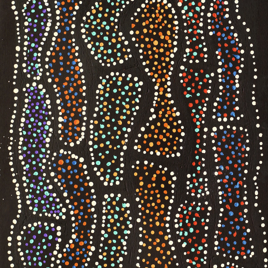 Aboriginal Artwork by Watson Jangala Robertson, Ngapa Jukurrpa (Water Dreaming) - Puyurru, 91x46cm