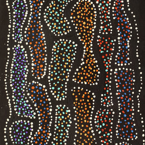 Aboriginal Artwork by Watson Jangala Robertson, Ngapa Jukurrpa (Water Dreaming) - Puyurru, 91x46cm - ART ARK®