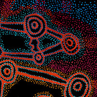 Aboriginal Artwork by Watson Jangala Robertson, Ngapa Jukurrpa (Water Dreaming) - Puyurru, 91x76cm