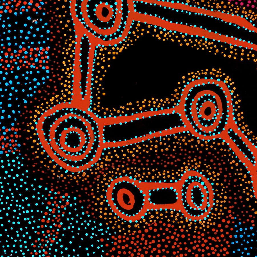 Aboriginal Artwork by Watson Jangala Robertson, Ngapa Jukurrpa (Water Dreaming) - Puyurru, 91x76cm