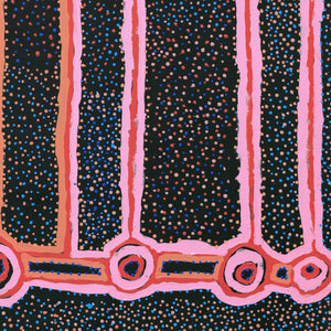 Aboriginal Artwork by Watson Jangala Robertson, Ngapa Jukurrpa (Water Dreaming) - Puyurru, 91x91cm - ART ARK®