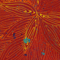 Aboriginal Artwork by Reanne Nampijinpa Brown, Ngapa Jukurrpa (Water Dreaming) - Mikanji, 30x30cm