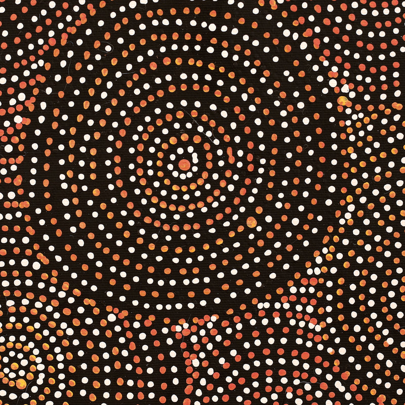 Aboriginal Artwork by Wendy Nungarrayi Brown, Yanjirlpirri or Napaljarri-Warnu Jukurrpa (Star or Seven Sisters Dreaming), 30x30cm