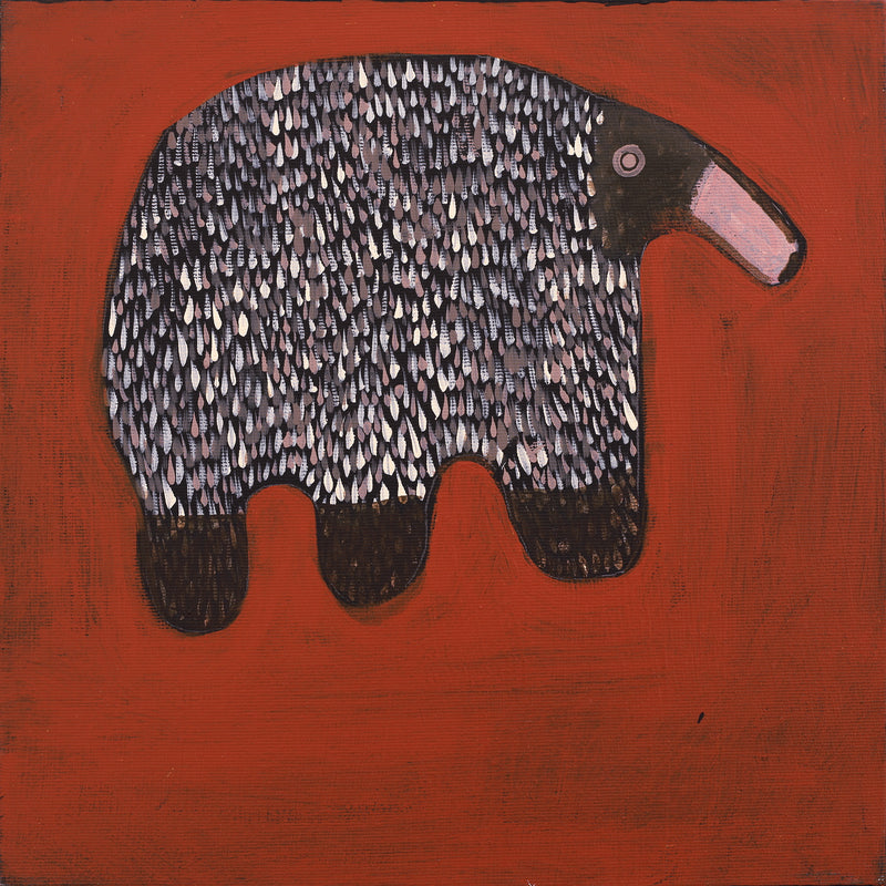 Aboriginal Artwork by Wilma Napangardi Poulson, Echidna, 30x30cm