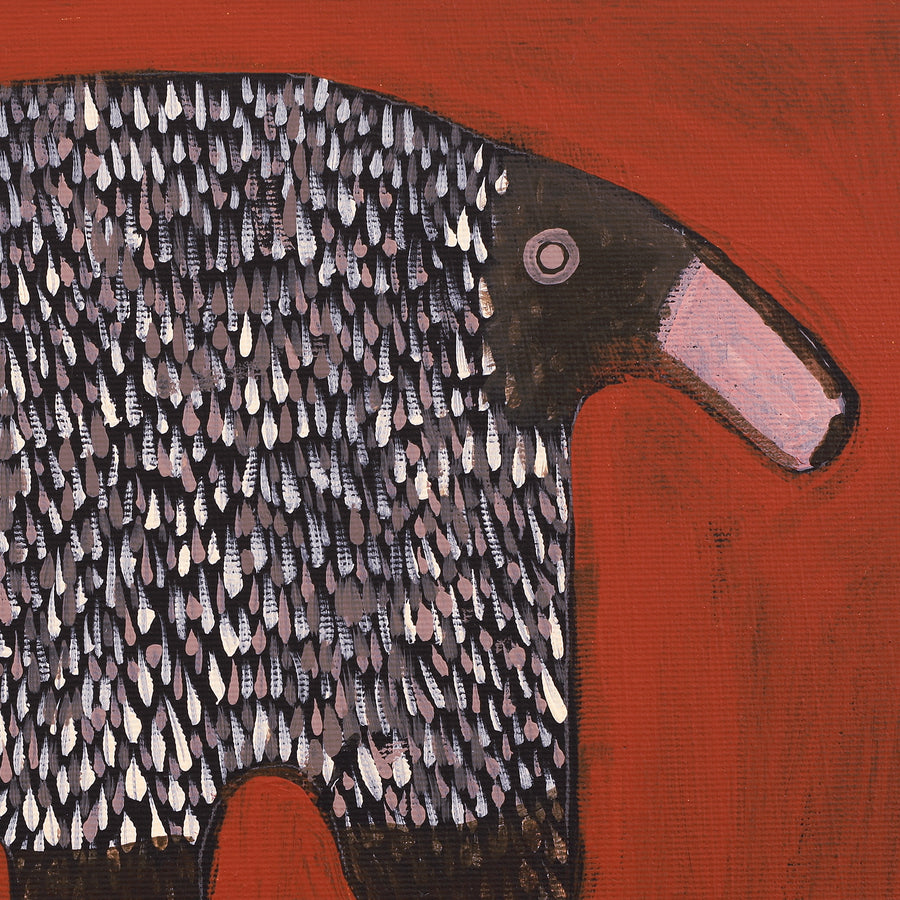 Aboriginal Artwork by Wilma Napangardi Poulson, Echidna, 30x30cm