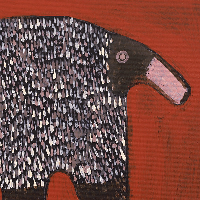 Aboriginal Artwork by Wilma Napangardi Poulson, Echidna, 30x30cm