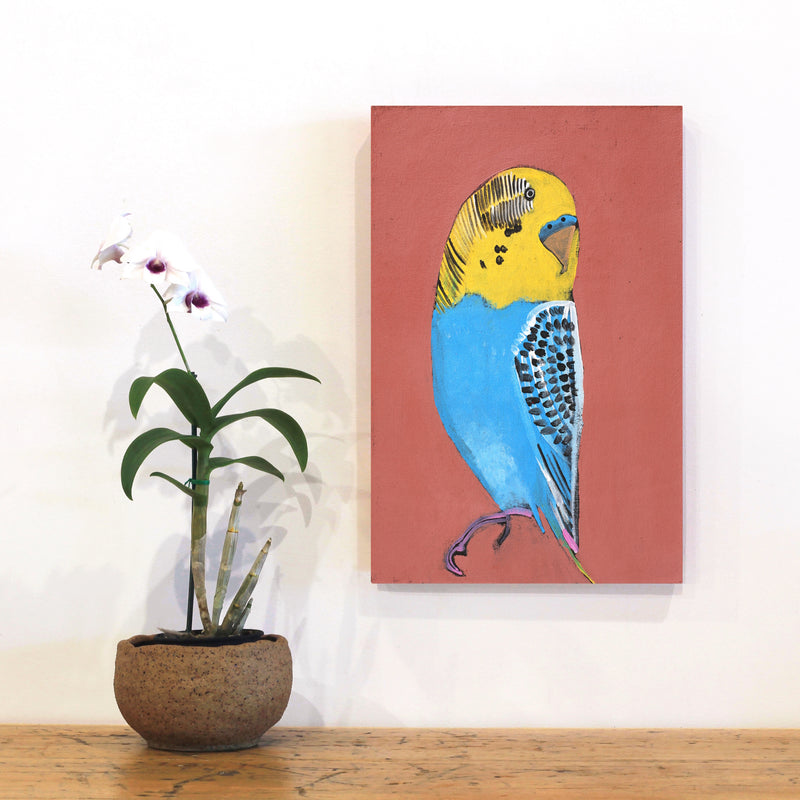 Aboriginal Artwork by Wilma Napangardi Poulson, Birds that live around Yuendumu, 46x30cm