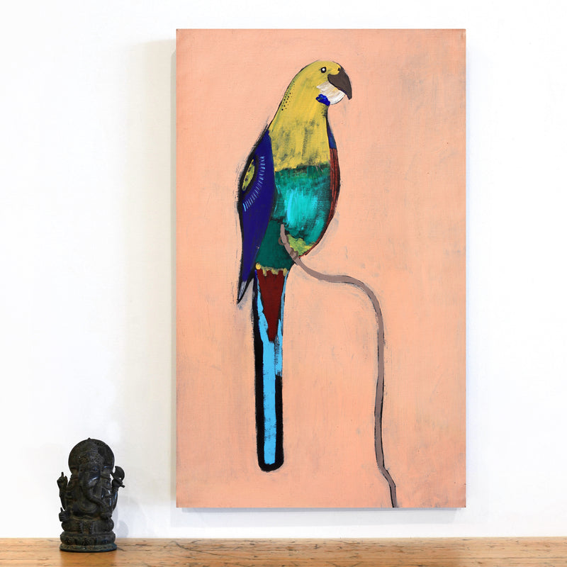 Aboriginal Artwork by Wilma Napangardi Poulson, Birds that live around Yuendumu, 76x46cm