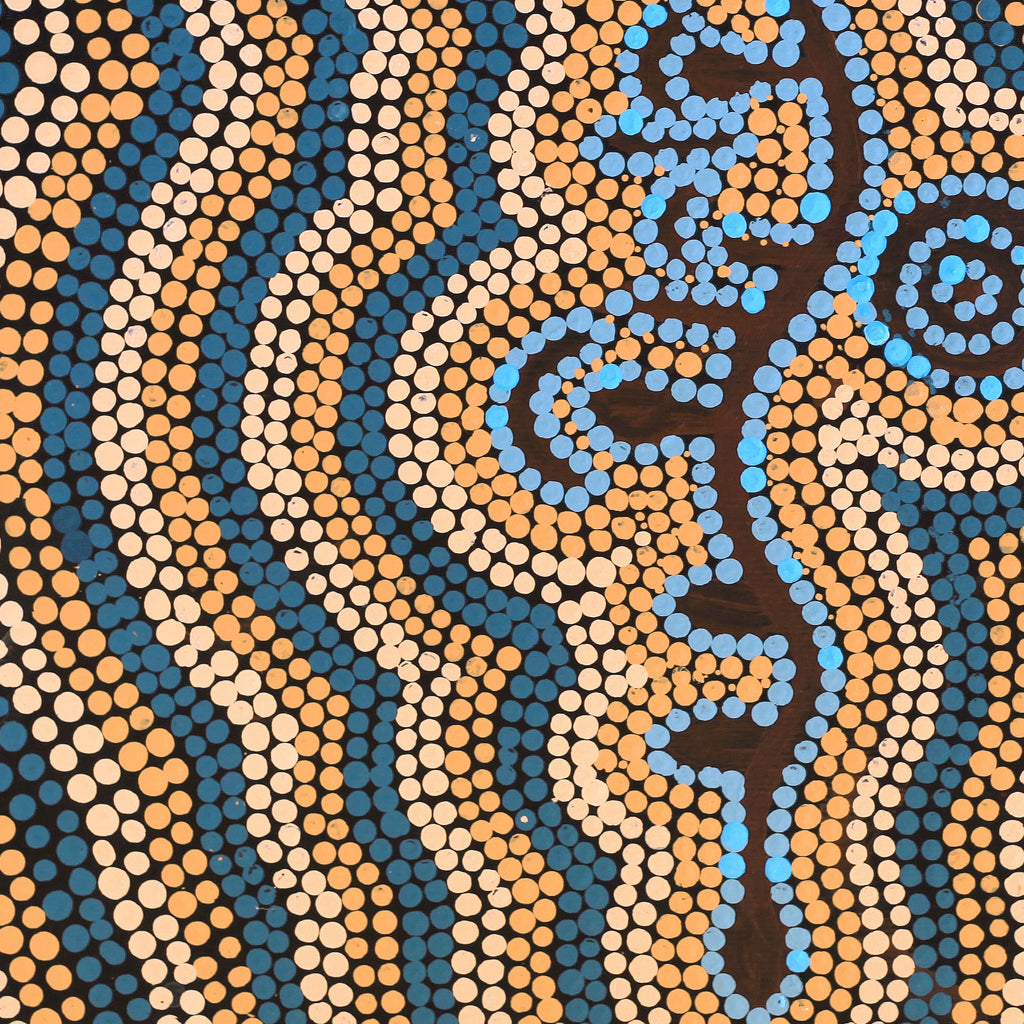 Aboriginal Artwork by Wilma Napangardi Poulson, Pikilyi Jukurrpa (Vaughn Springs Dreaming), 30x30cm