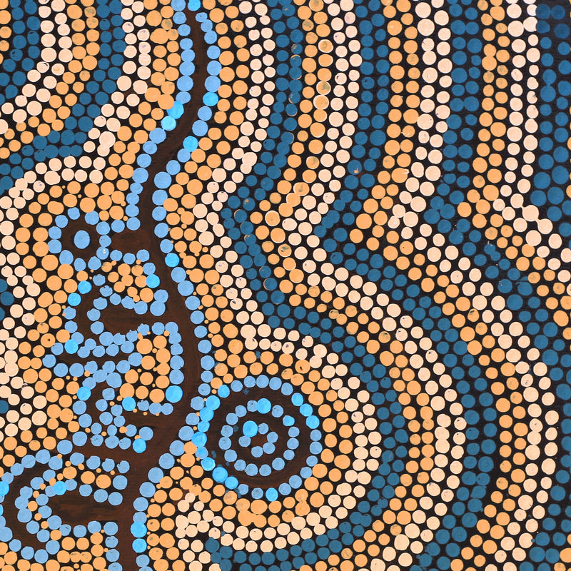 Aboriginal Artwork by Wilma Napangardi Poulson, Pikilyi Jukurrpa (Vaughn Springs Dreaming), 30x30cm