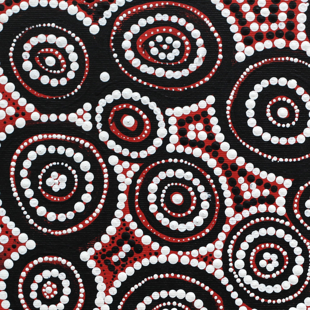 Aboriginal Artwork by Wilma Napangardi Poulson, Pikilyi Jukurrpa (Vaughn Springs Dreaming), 30x30cm