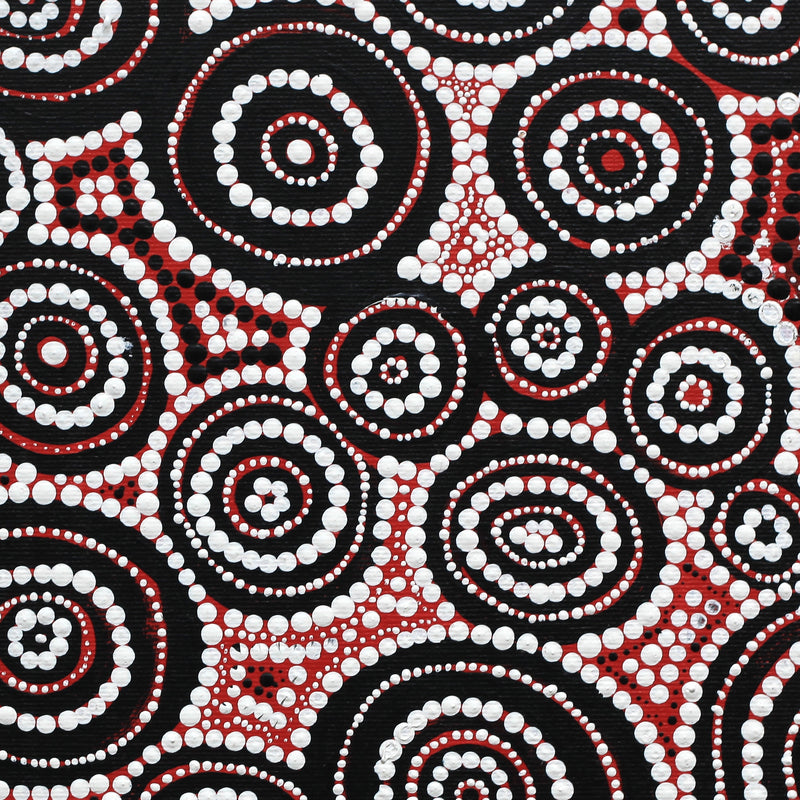 Aboriginal Artwork by Wilma Napangardi Poulson, Pikilyi Jukurrpa (Vaughn Springs Dreaming), 30x30cm