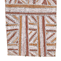 Aboriginal Artwork by Wukun Wanambi, Trial Bay, 112x38cm Bark