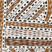 Aboriginal Artwork by Wukun Wanambi, Trial Bay, 112x38cm Bark