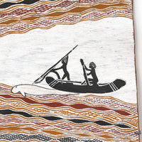 Aboriginal Artwork by Wulu Marawili Mikariny Muluminya, Yathikpa, 78x42cm Bark