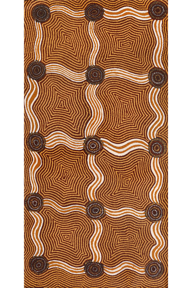 Aboriginal Artwork by Yangi Yangi Fox, Kungkarangkalpa (Seven Sisters Story), 122x61cm