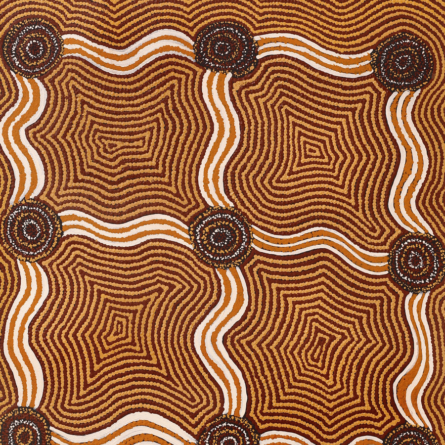 Aboriginal Artwork by Yangi Yangi Fox, Kungkarangkalpa (Seven Sisters Story), 122x61cm