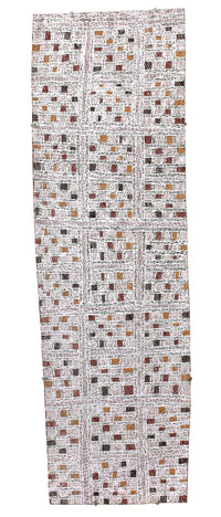 Aboriginal Artwork by Yimula Munuŋgurr, Djapu Design, 116x34cm Bark