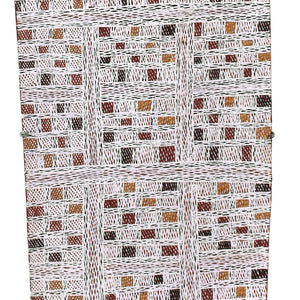 Aboriginal Art by Yimula Munuŋgurr, Djapu Design, 116x34cm Bark - ART ARK®