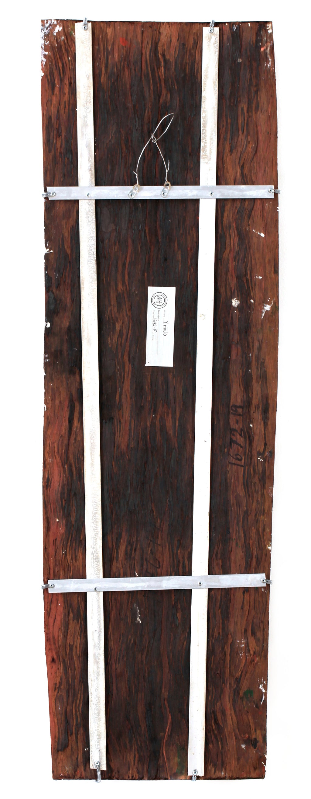 Aboriginal Artwork by Yimula Munuŋgurr, Djapu Design, 116x34cm Bark