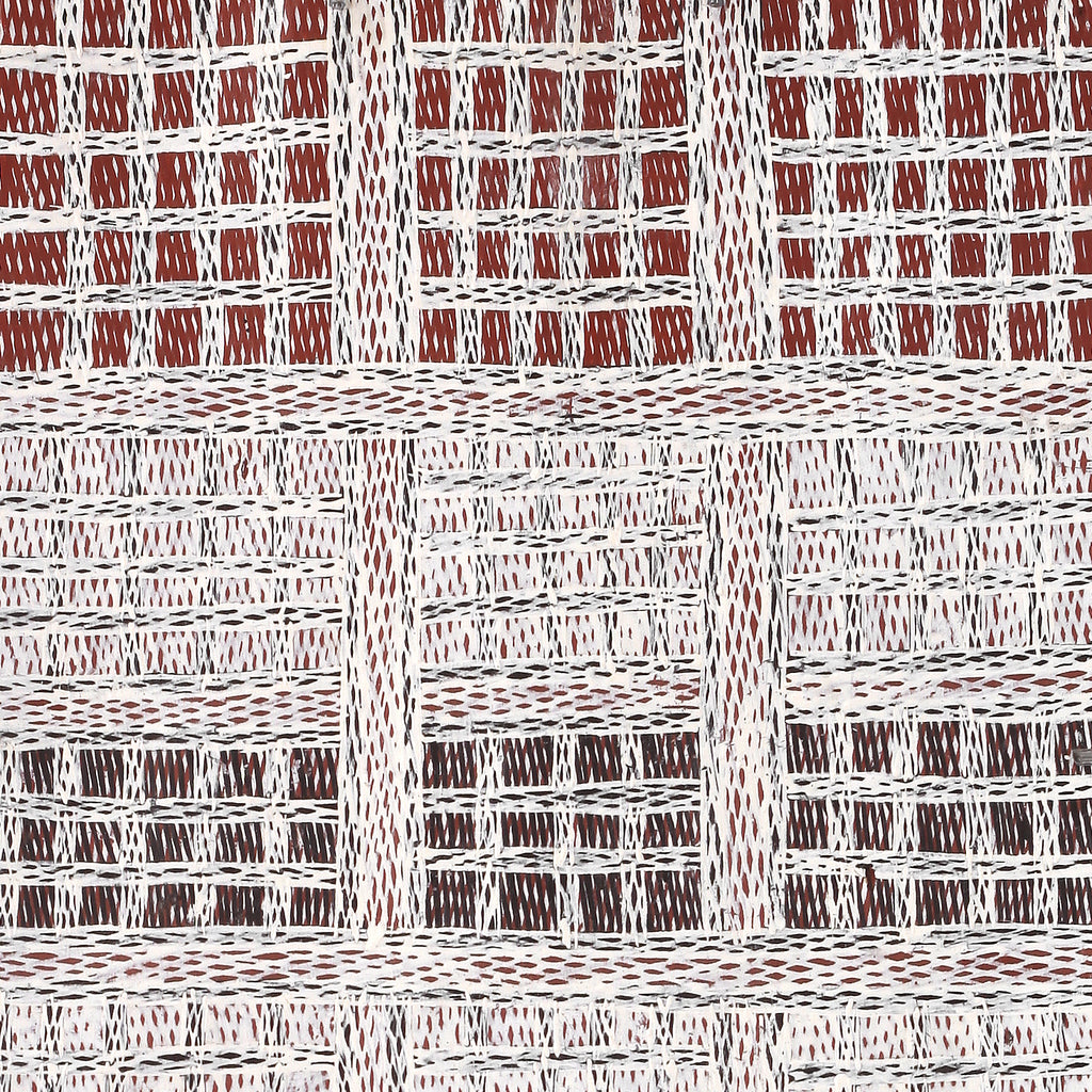 Aboriginal Artwork by Yimula Munuŋgurr, Djapu Design, 98x39cm Bark