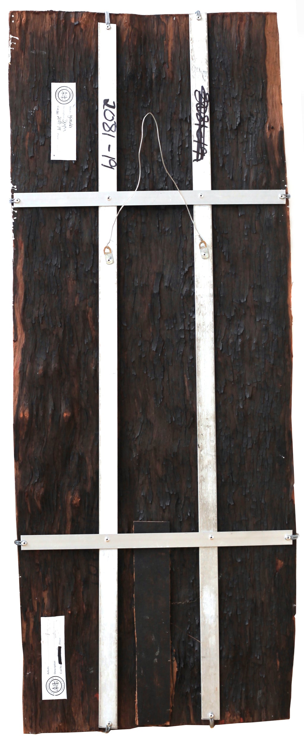 Aboriginal Artwork by Yimula Munuŋgurr, Djapu Design, 98x39cm Bark