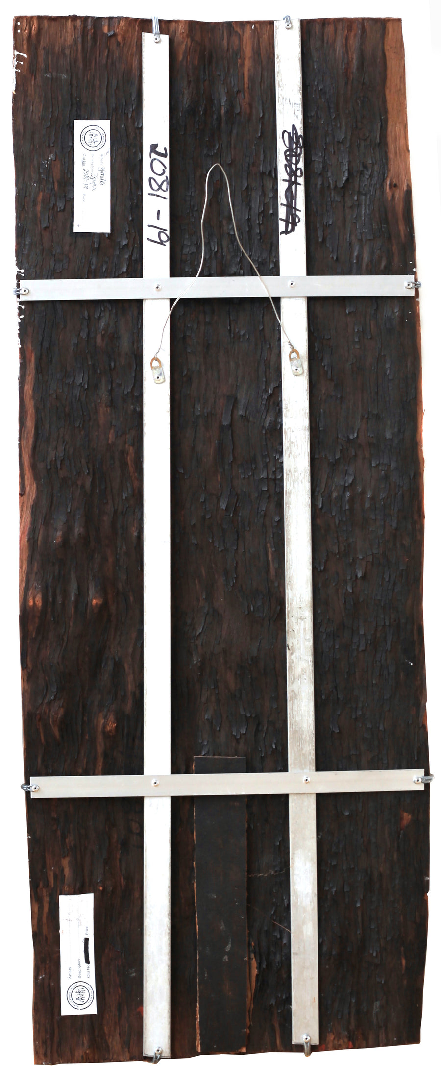 Aboriginal Artwork by Yimula Munuŋgurr, Djapu Design, 98x39cm Bark